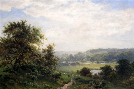 Robert Angelo Kittermaster Marshall (1849-1926) View across a valley 13.5 x 20.5in.